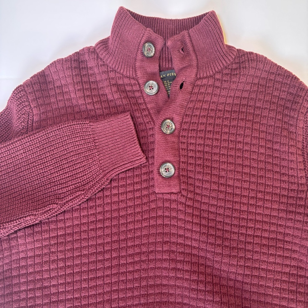 Ethan Pierce Burgundy Cotton Sweater Medium